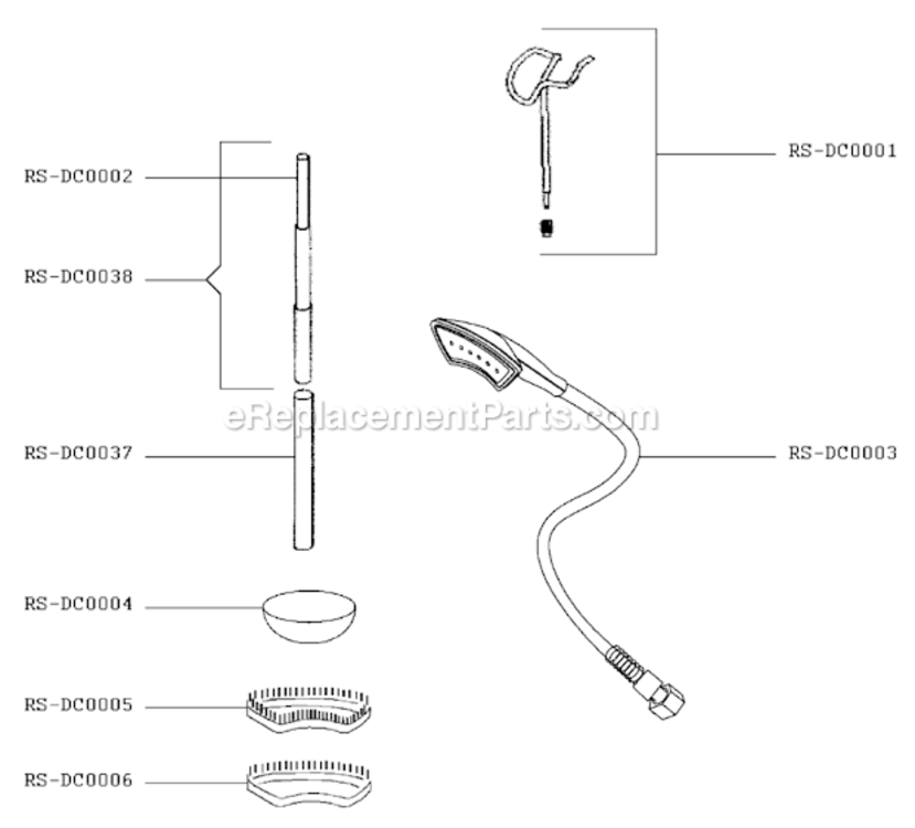 Page A Diagram and Parts List for IS7400U1/A6  Rowenta Steamer