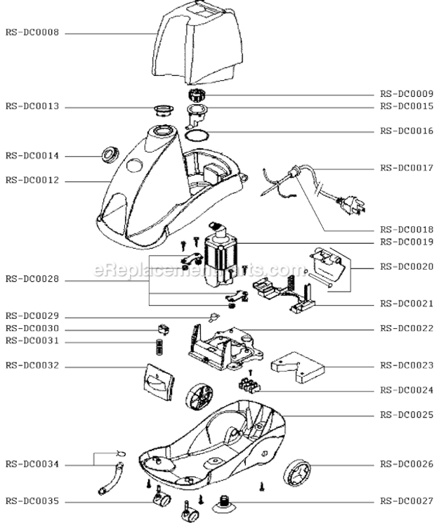 Page B Diagram and Parts List for IS7500U1/A6  Rowenta Steamer