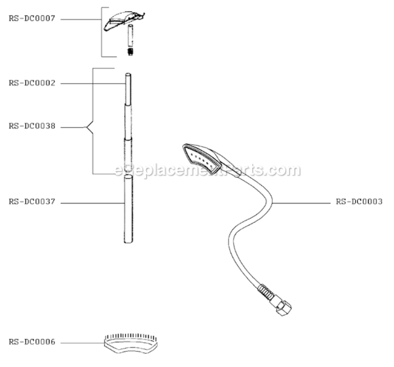 Page A Diagram and Parts List for IS7600U5/A6  Rowenta Steamer