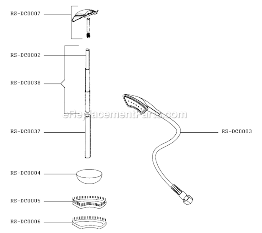 Page A Diagram and Parts List for IS7800U1/A6  Rowenta Steamer
