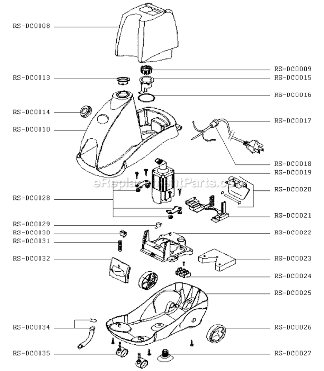 Page B Diagram and Parts List for IS7800U1/A6  Rowenta Steamer
