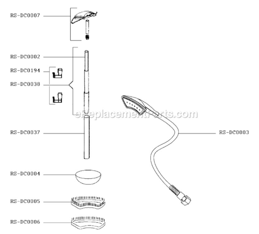Page A Diagram and Parts List for IS7850U1/A6  Rowenta Steamer