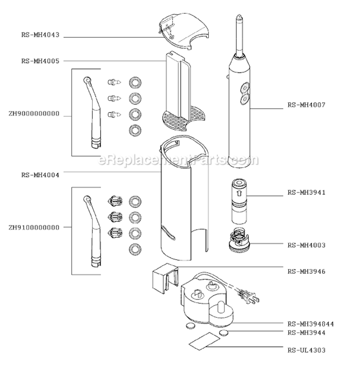 Page A Diagram and Parts List for MH922  Rowenta Toothbrush