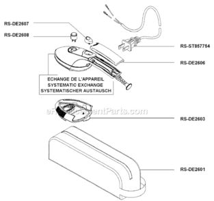 Page A Diagram and Parts List for DA65  Rowenta Iron