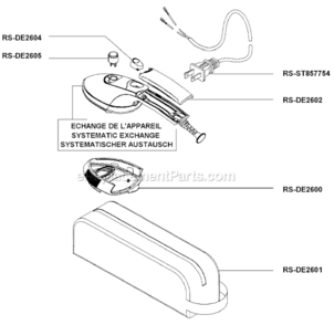 Page A Diagram and Parts List for DA75  Rowenta Iron