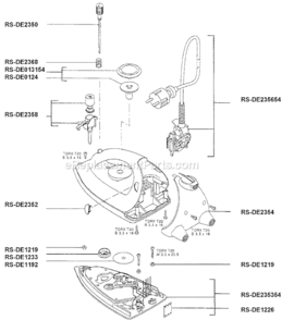 Page A Diagram and Parts List for DE133  Rowenta Iron