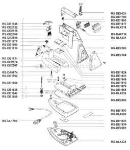Page A Diagram and Parts List for DE262  Rowenta Iron