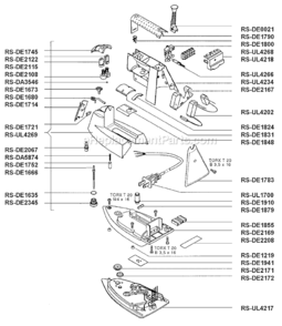 Page A Diagram and Parts List for DE284  Rowenta Iron