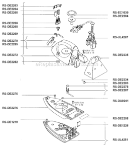 Page A Diagram and Parts List for DE334  Rowenta Iron