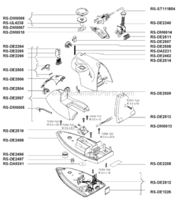 Page A Diagram and Parts List for DE435  Rowenta Iron