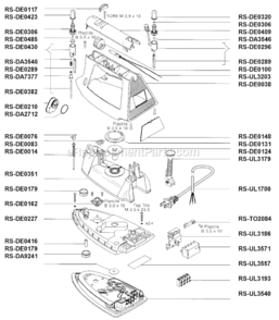 Page A Diagram and Parts List for DE451  Rowenta Iron