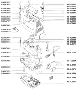 Part Location Diagram of RS-DE0492 Rowenta Handle