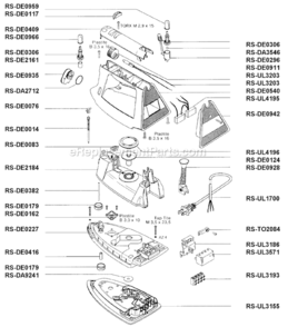 Page A Diagram and Parts List for DE484C  Rowenta Iron