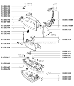 Page A Diagram and Parts List for DE636  Rowenta Iron