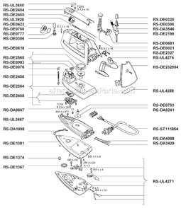 Page A Diagram and Parts List for DE836  Rowenta Iron