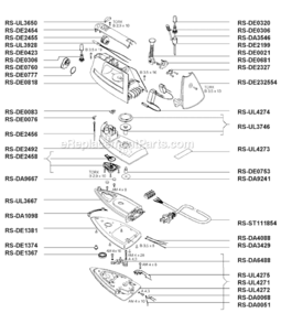 Page A Diagram and Parts List for DE851  Rowenta Iron