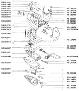 Page A Diagram and Parts List for DE873  Rowenta Iron