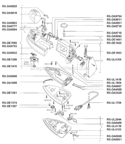 Page A Diagram and Parts List for DE911  Rowenta Iron