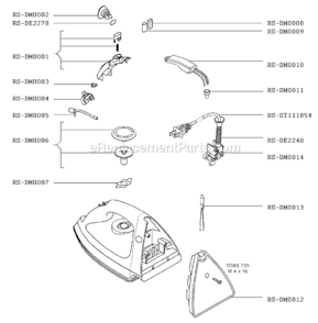 Page A Diagram and Parts List for DM273  Rowenta Iron