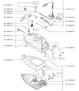 Page A Diagram and Parts List for DM870  Rowenta Iron