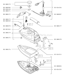 Page A Diagram and Parts List for DM890  Rowenta Iron