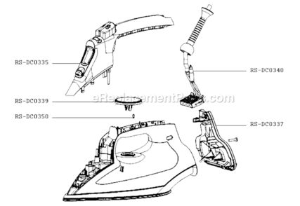 Part Location Diagram of RS-DC0335 Rowenta Handle Front And Pump