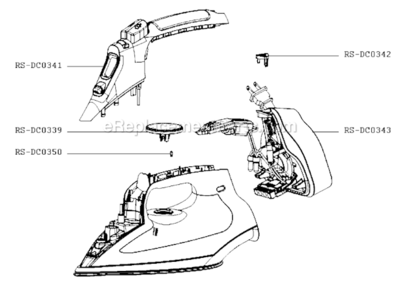 Part Location Diagram of RS-DC0341 Rowenta Handle Front And Pump