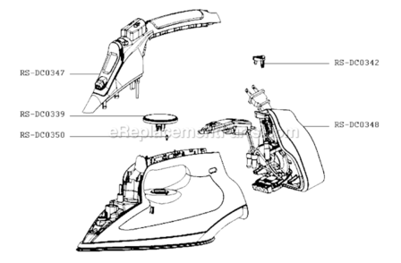 Part Location Diagram of RS-DC0347 Rowenta Handle Front And Pump