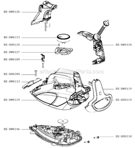 Part Location Diagram of RS-DW0146 Rowenta Soleplate/complete/stainless