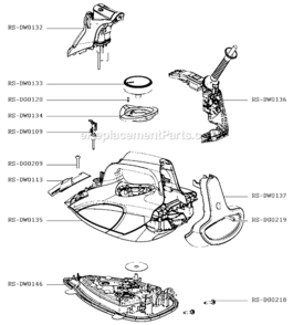 Page A Diagram and Parts List for DW5085U5  Rowenta Iron