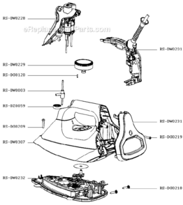 Page A Diagram and Parts List for DW8061U1  Rowenta Iron