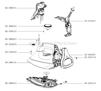 Page B Diagram and Parts List for DW8080U1 A Rowenta Iron