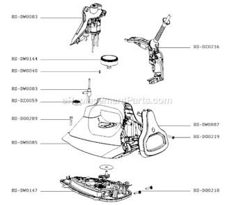 Page A Diagram and Parts List for DW8090U1  Rowenta Iron