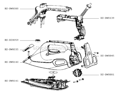 Page A Diagram and Parts List for DW9070U5 B Rowenta Iron