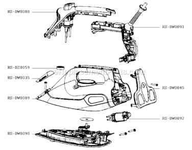 Page B Diagram and Parts List for DW9070U5  Rowenta Iron