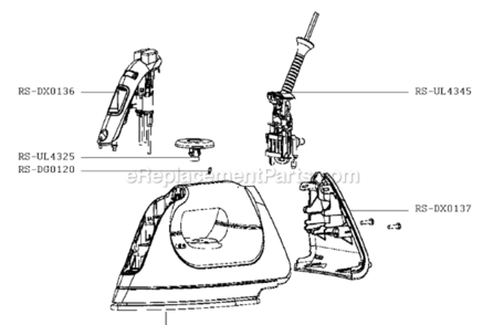 Part Location Diagram of RS-DX0136 Rowenta Handle Front