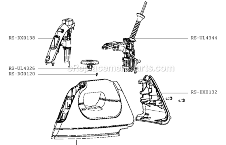 Page A Diagram and Parts List for DX6700U1  Rowenta Iron