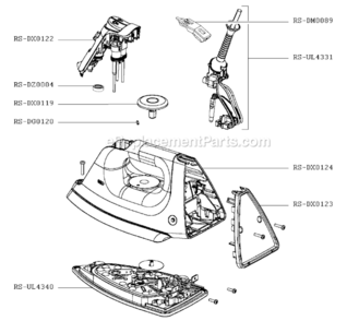 Page A Diagram and Parts List for DX8750U1  Rowenta Iron