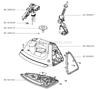 Page A Diagram and Parts List for DX8900U1  Rowenta Iron