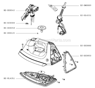 Page A Diagram and Parts List for DX8906U1  Rowenta Iron