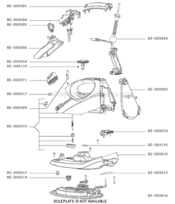 Page A Diagram and Parts List for DX9500U5A After 0405 Rowenta Iron