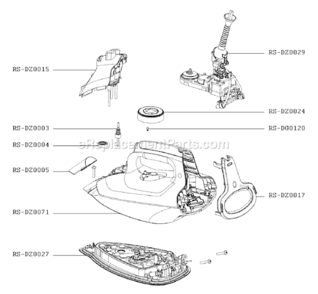 Part Location Diagram of RS-DZ0027 Rowenta Soleplate/Complete