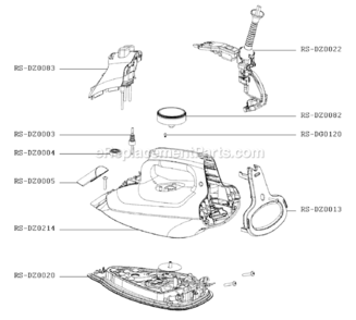 Part Location Diagram of RS-DZ0083 Rowenta Handle Front