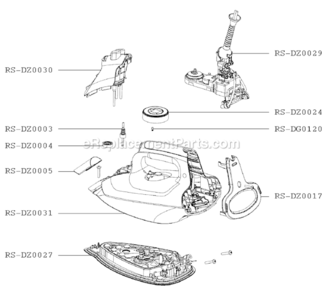 Page A Diagram and Parts List for DZ5080U1  Rowenta Iron