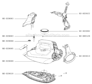 Page A Diagram and Parts List for DZ5080U2  Rowenta Iron