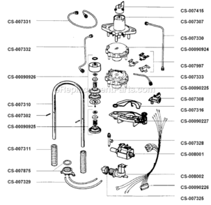 Page A Diagram and Parts List for ES150  Rowenta Coffee Maker