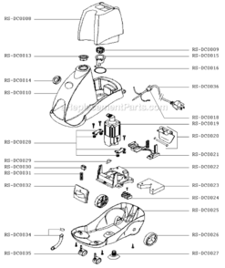Page B Diagram and Parts List for IS7600U5/A6  Rowenta Steamer