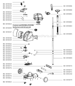 Part Location Diagram of RS-DC0039 Rowenta Joining Element/Plug