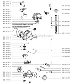 Page A Diagram and Parts List for IS8100U1/A6  Rowenta Steamer
