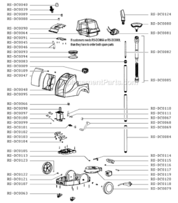 Page A Diagram and Parts List for IS8200U1/A6  Rowenta Steamer